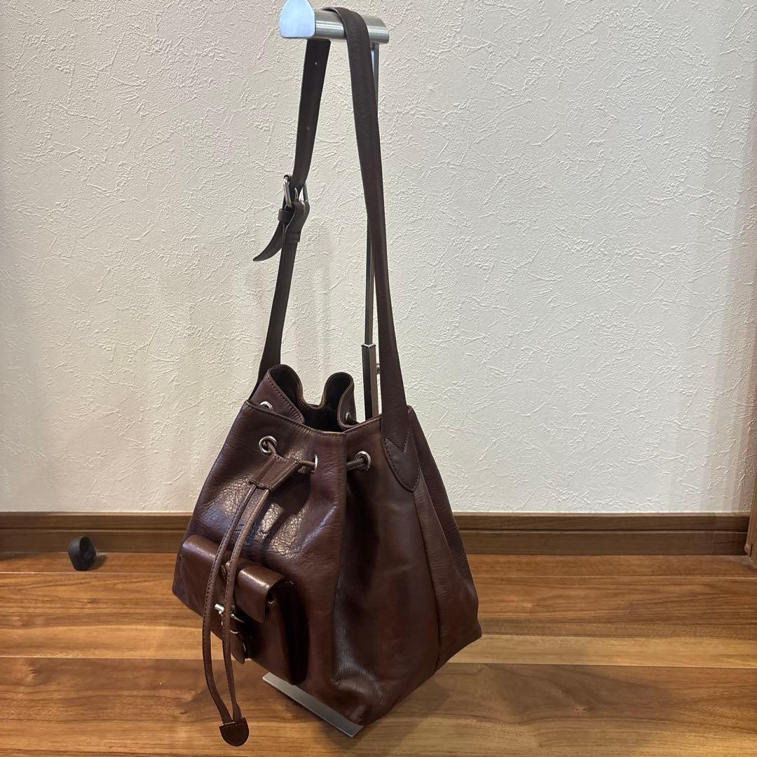 Margaret Howell Old Leather Drawstring Shoulder Bag Used