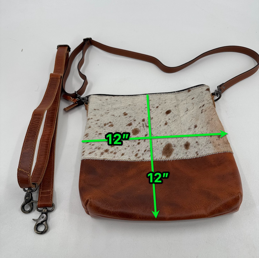 Ranch Junkie Crossbody Purse WOMENS Brown Leather Zip Close Shoulder Bag