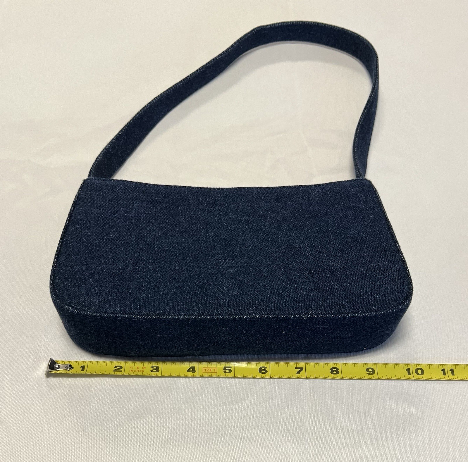 Brandy Melville Dark Blue Denim Small Shoulder Bag Hinged Frame Closure