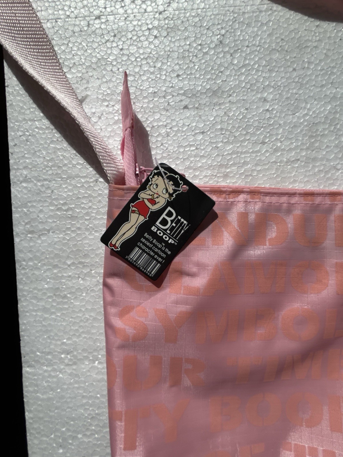 Betty Boop Pink Crossbody Shoulder Bag Purse w/ Hang Tag Hearts Winking