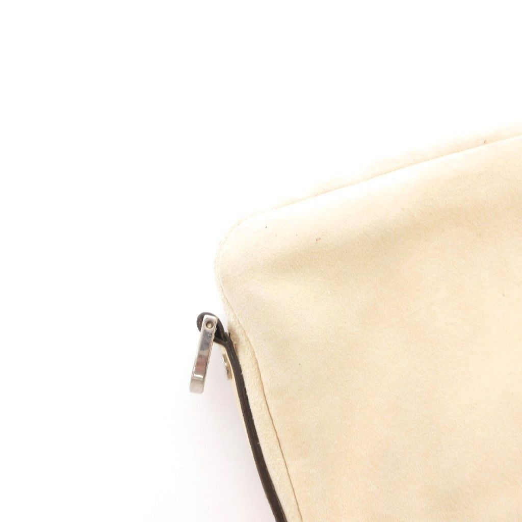 VERSACE Hand Bag Tote Purse Suede White Authentic