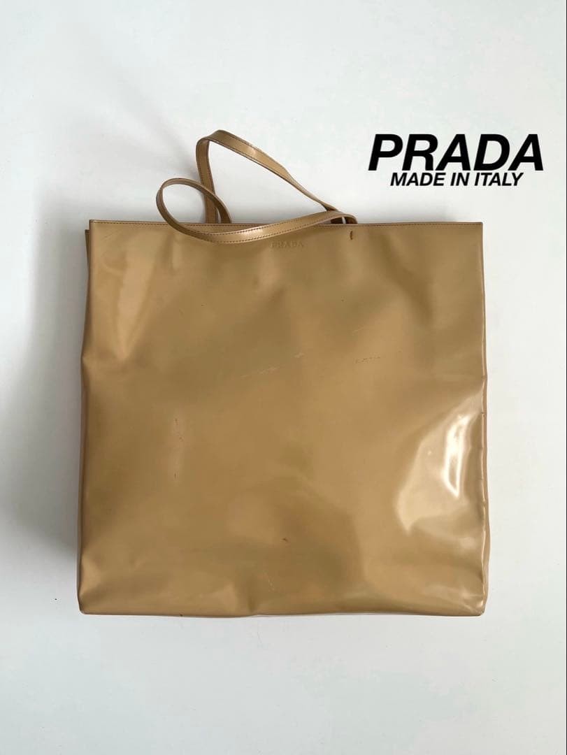 PRADA Enamel Leather Tote bag Vintage Luxury Designer Bag 1990s