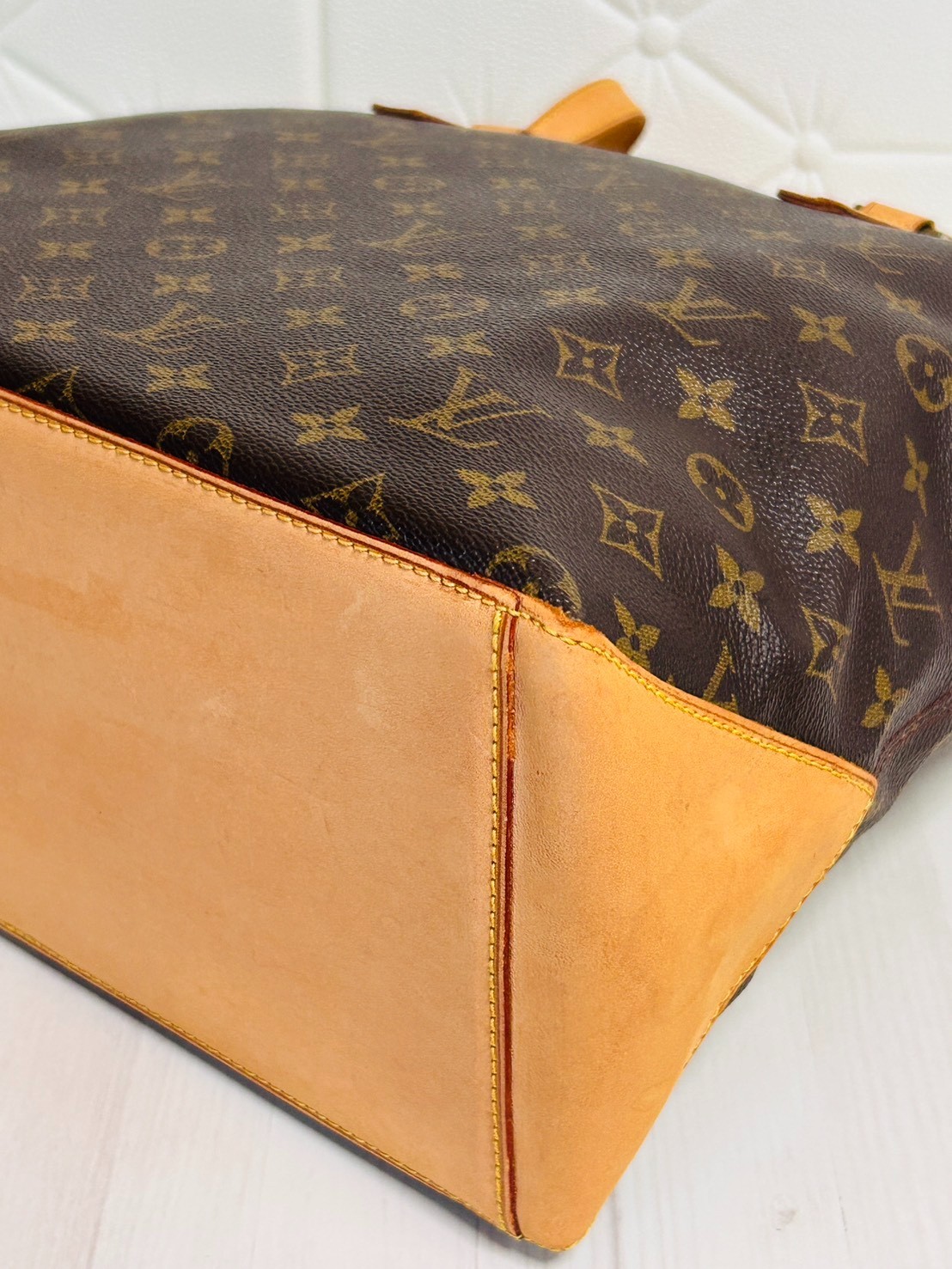 Louis Vuitton Monogram Cabas Mezzo M51151 Brown Tote Shoulder Bag LV