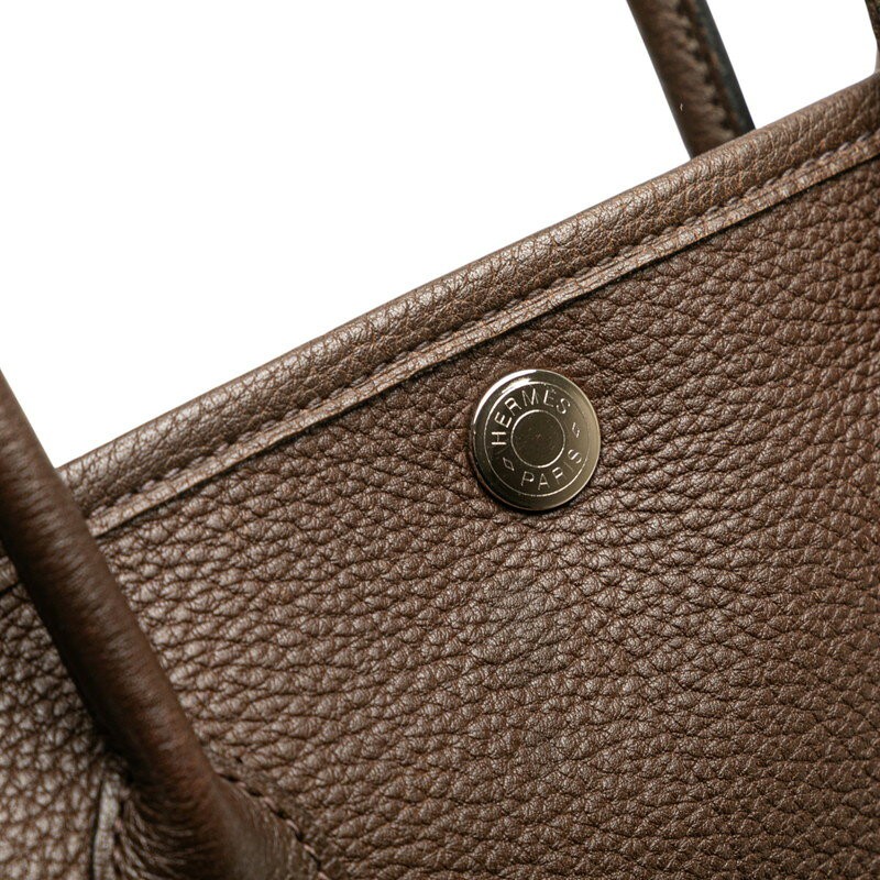 Hermes Garden Party TPM Bag Handbag Negonda Leather Chocolat Brown L Stamp 99