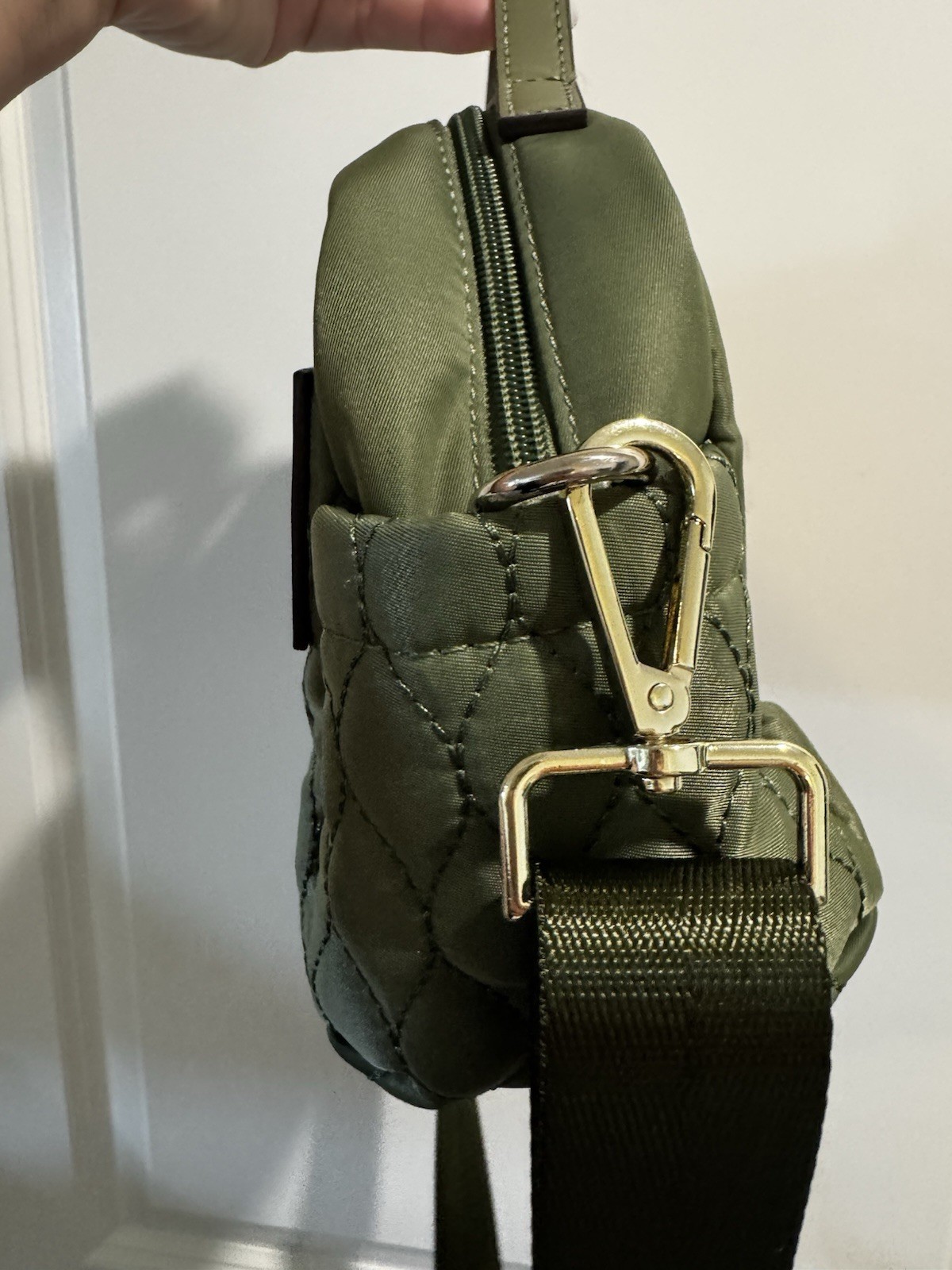 Bella Russo Quilted 8.7” Crossbody Bag Sage Green