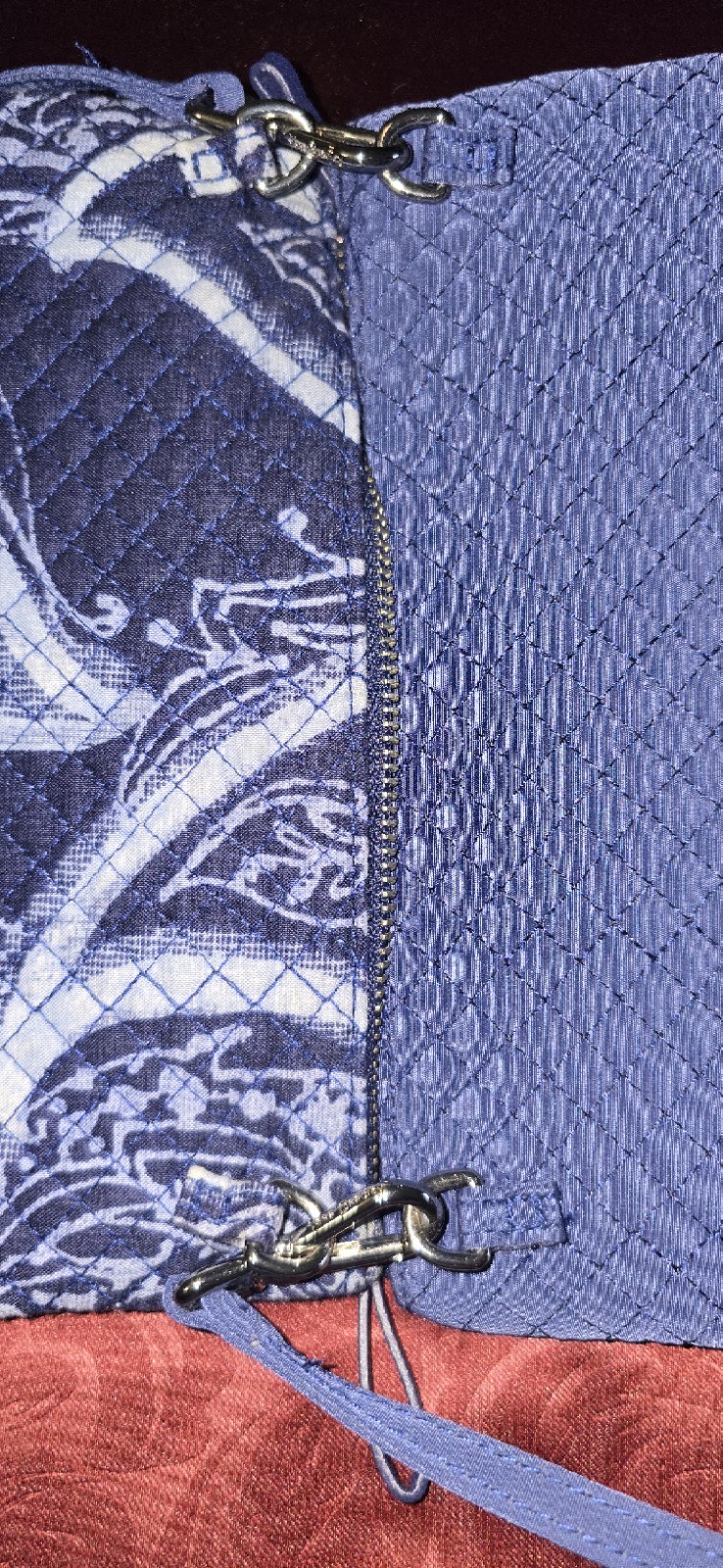 Vera Bradley Crossbody Bag RFID, Indigo Blue, 2 In 1 Cotton Mini Quilted
