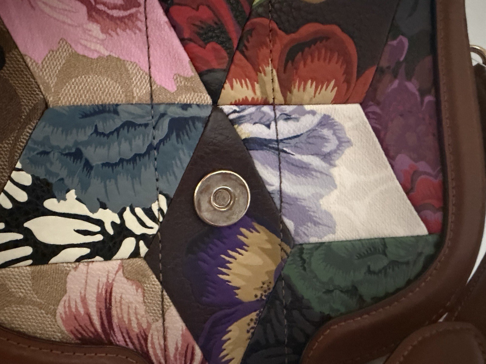 Unique Coach X Kaffe Fassett Georgie Quilt Patchwork Georgie Saddle Bag,