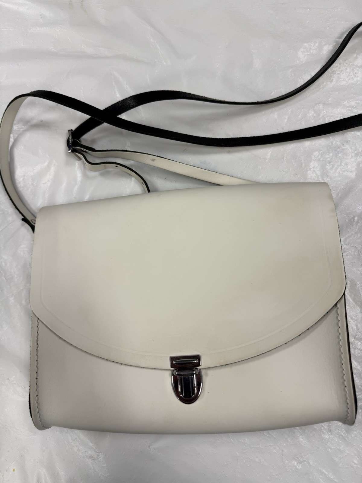 Cambridge Satchel Company Small Messenger Bag Creamy White Leather