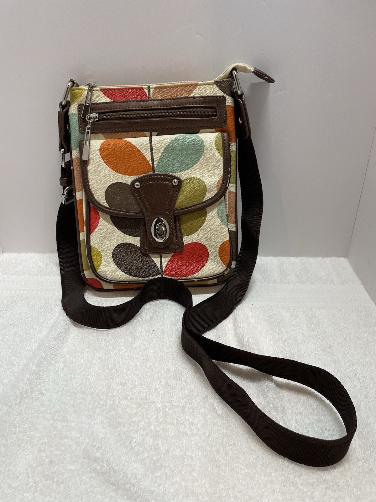 Cross Body Purse Ladies Handbag Bag Shoulder Bag Zipper Turn Latch