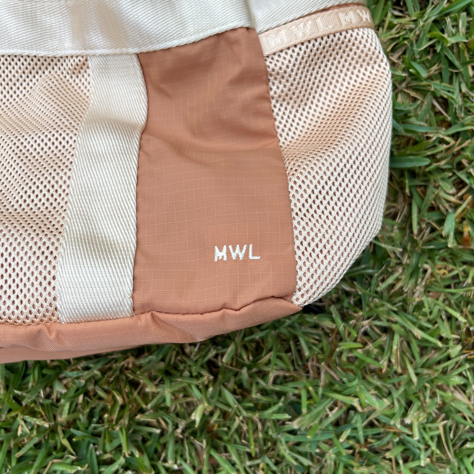 Madewell The MWL (Re)sourced Duffle Bag Tote Pink Beige Ripstop Nylon Workout