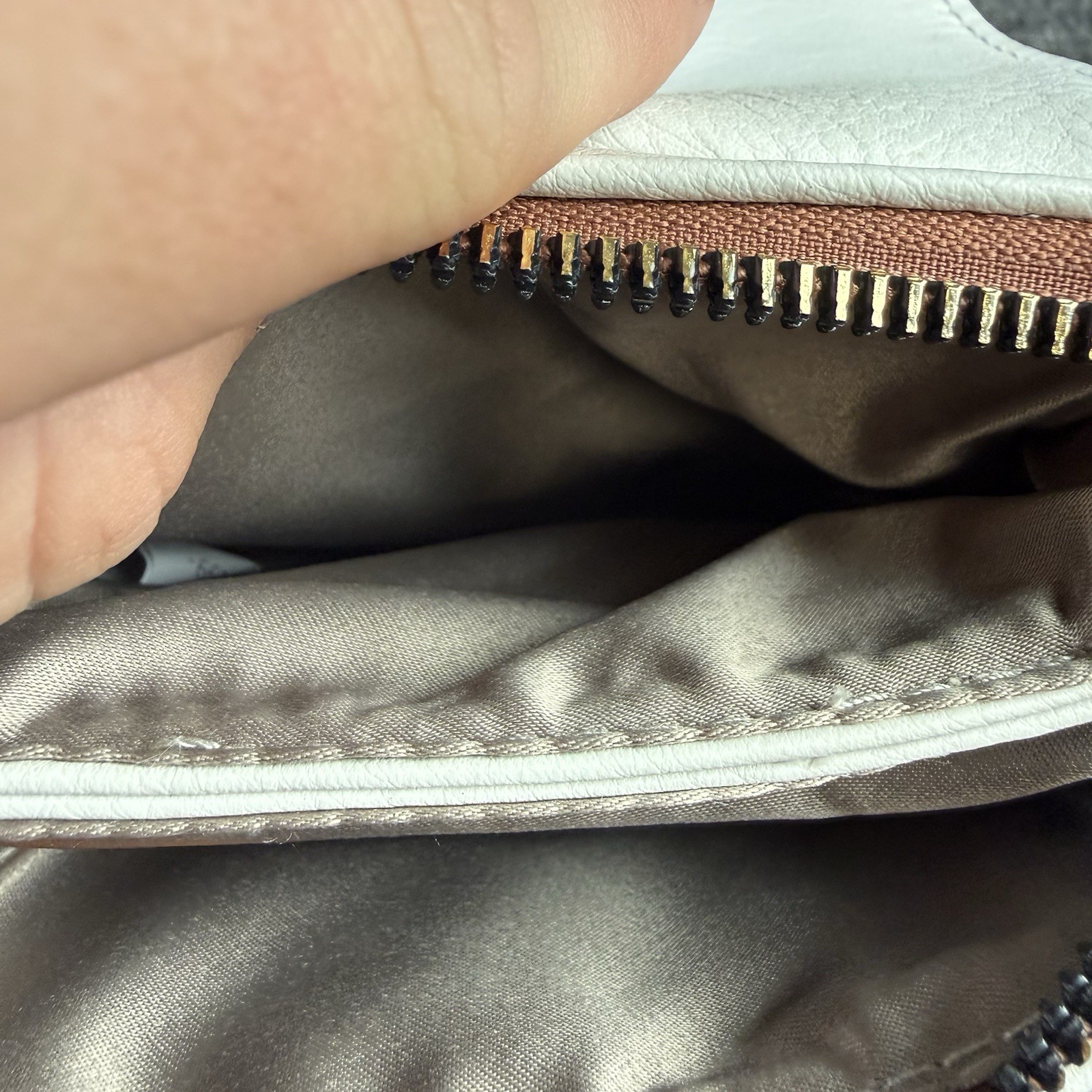 Bostanten Small White And Brown Crossbody, EUC, 7.5 In.