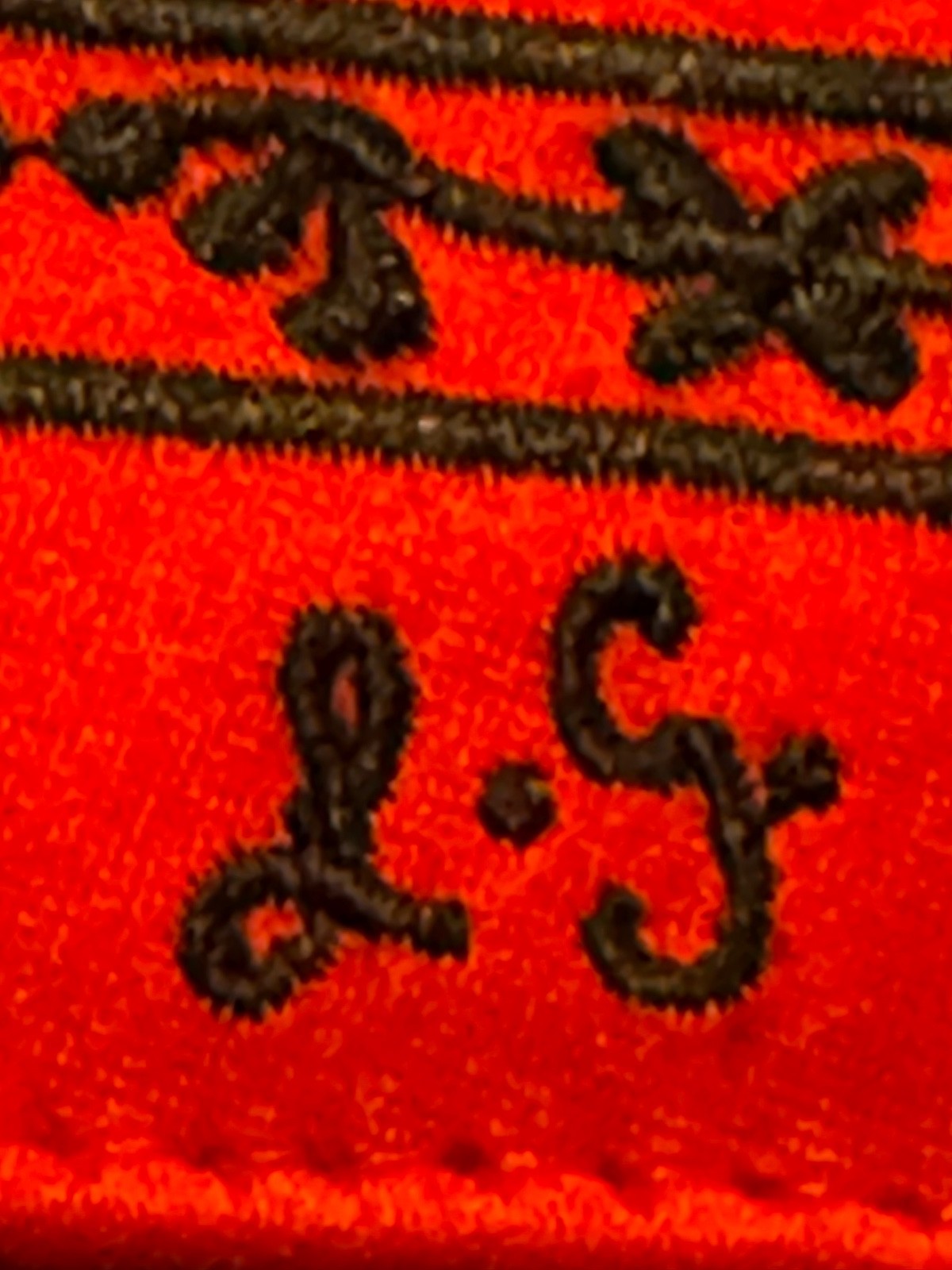 1996 Lulu Guinness Red Silk Chinese Mandarin Blouse Purse w/Frog Buttons, London