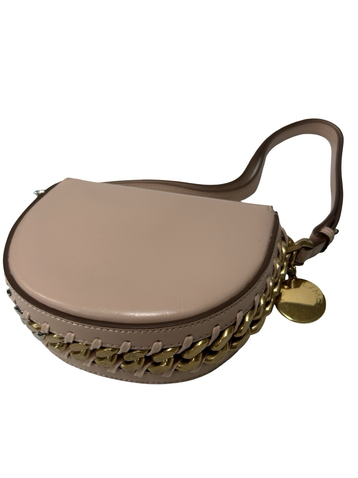 Stella McCartney Frayme Small Flap Shoulder Bag Pink Mixed Chain