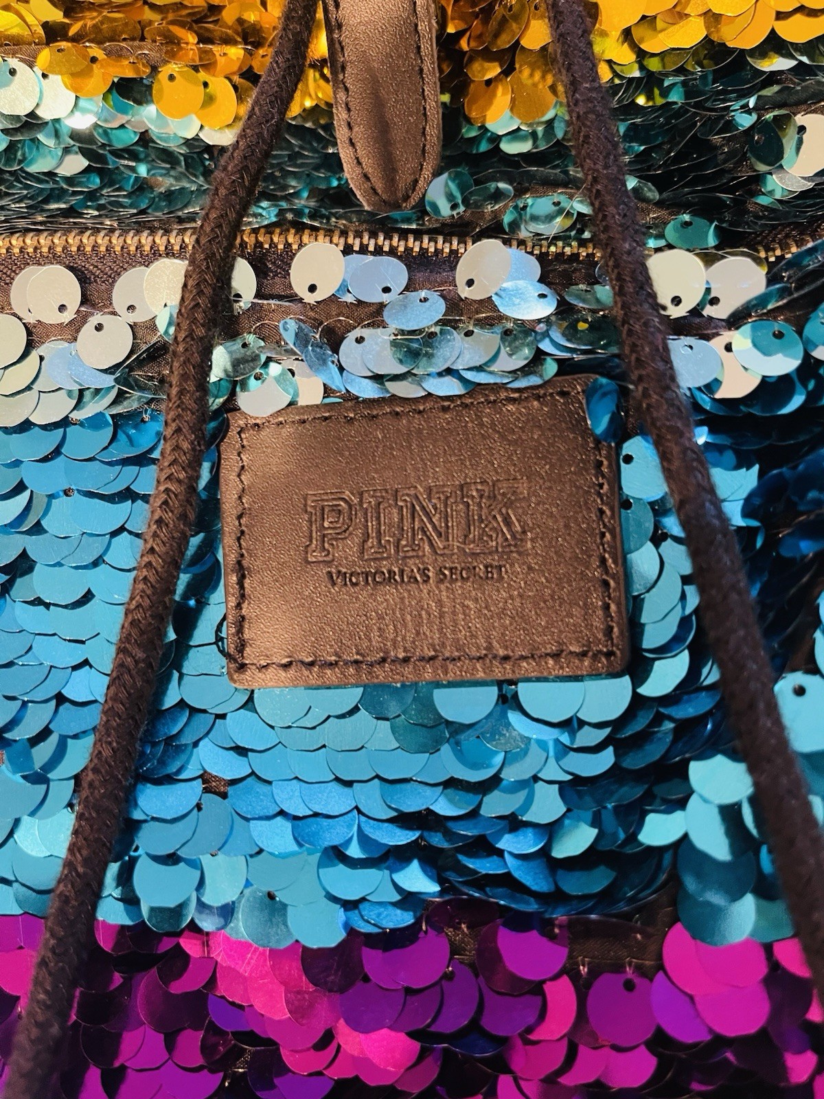 Victoria’s Secret PINK Ombre Rainbow Sequin Backpack Vintage Y2K Limited Edition