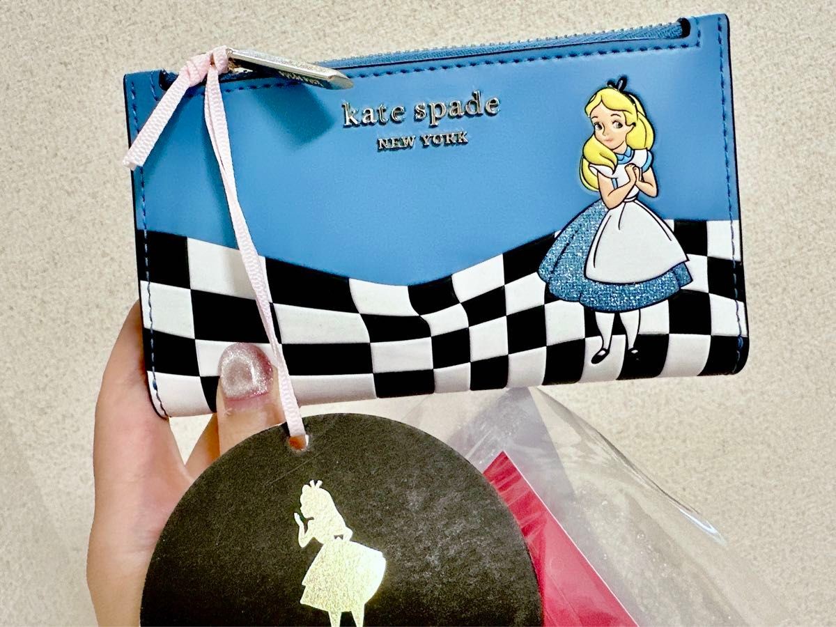 Kate Spade Disney Alice in Wonderland Bifold Wallet Leather Compact Purse