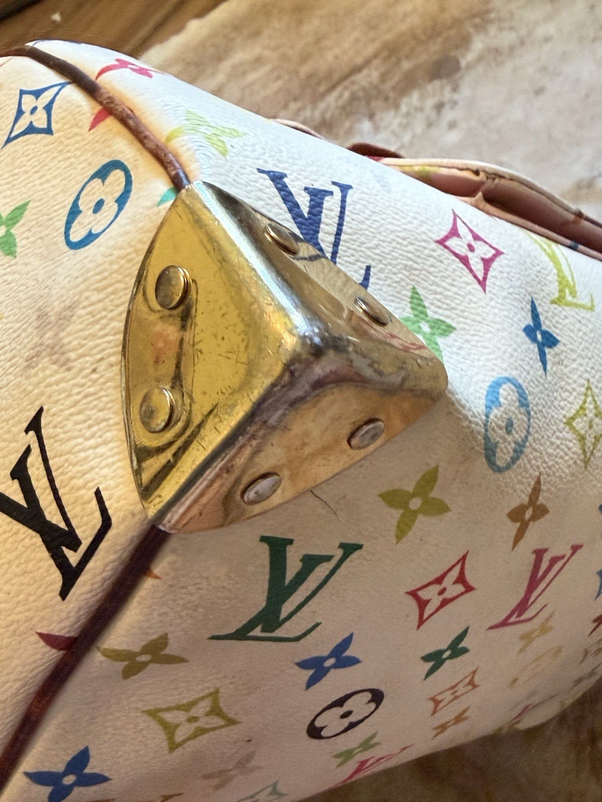 Louis Vuitton Takashi Murakami Monogram Multicolore Speedy 30 White