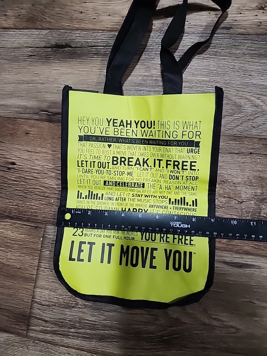 ZUMBA Tote Bag Dash Tote Mini Bag Small Tiny 12 Inch X 9 Inch Neon Green