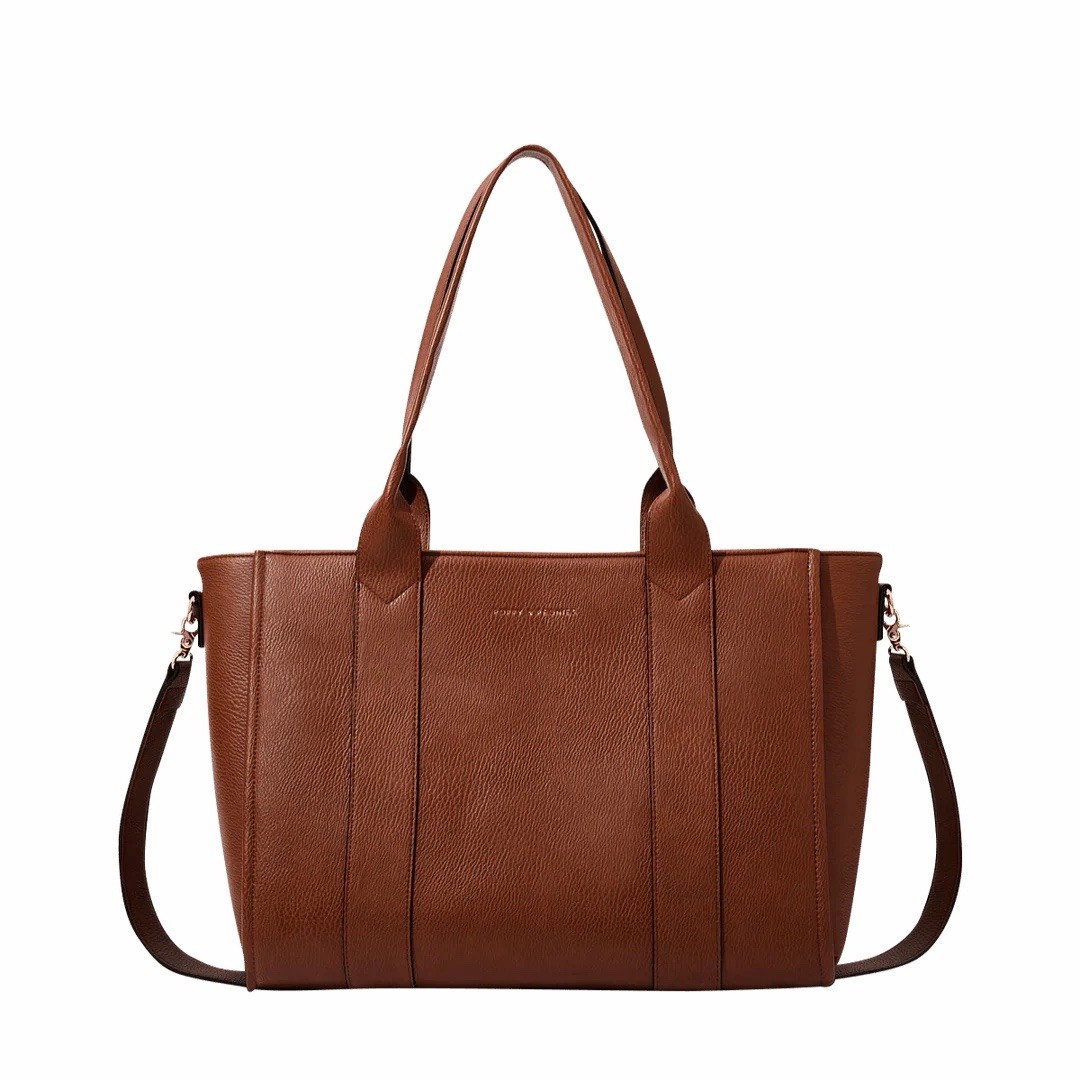 NEW! Poppy and Peonies Multitasker Tote in Chestnut
