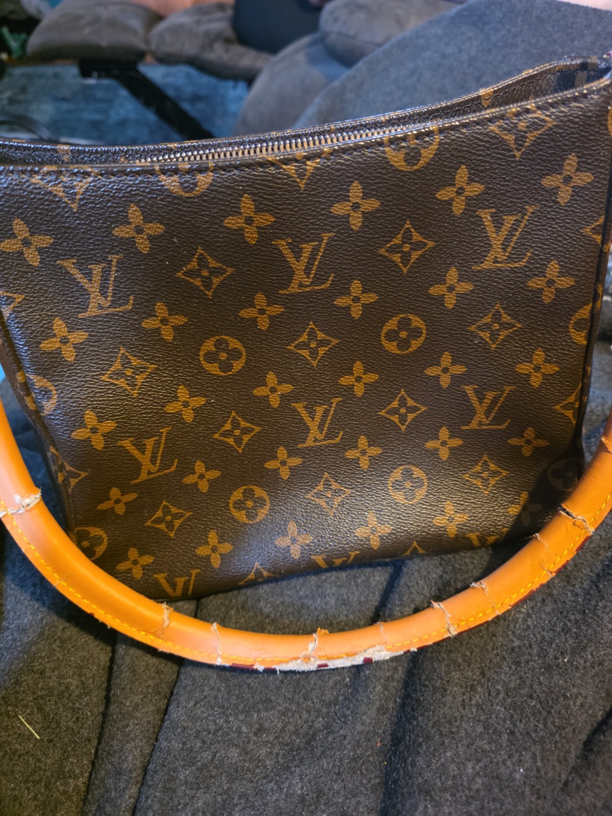 Louis Vuitton Looping Shoulder Bag MM Brown Canvas