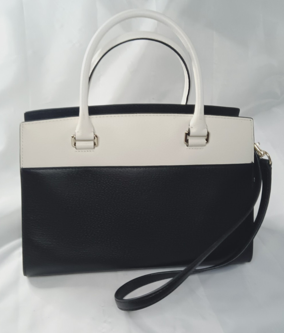 Kate Spade New York Handbag Grove Street Caley Leather Satchel White & Black