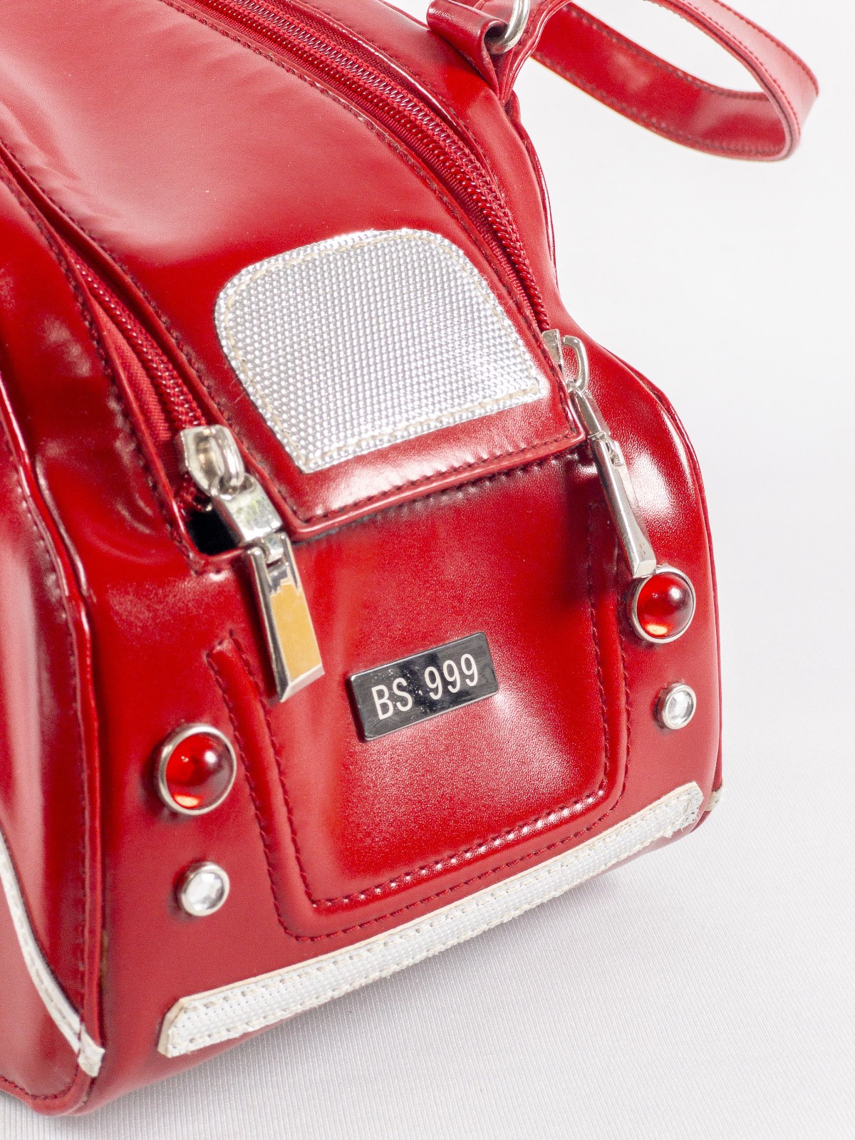 Red Fiat/Beetle Car Shaped Statement Purse Novelty Bag Crossbody Collectible
