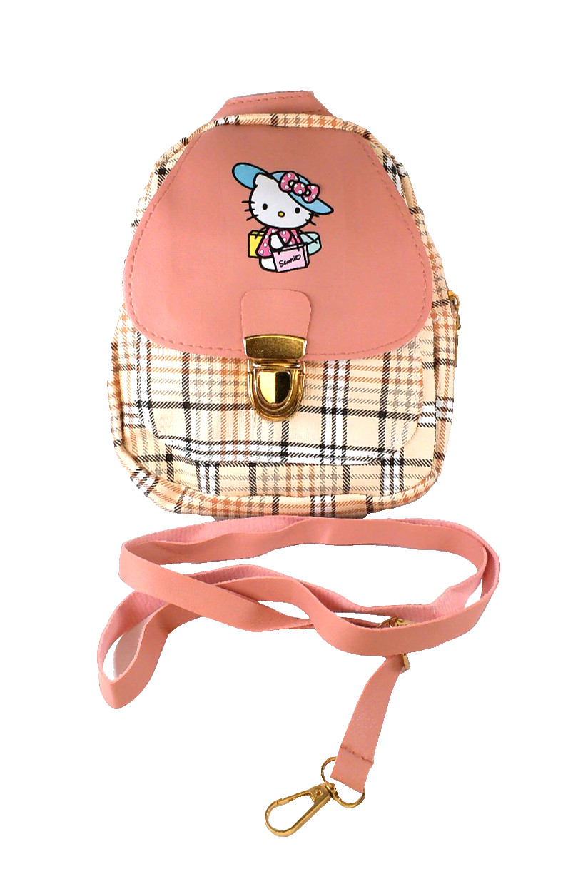 *NEW* Sanrio Hello Kitty Mini Backpack – Korean Style PU Plaid Crossbody Bag