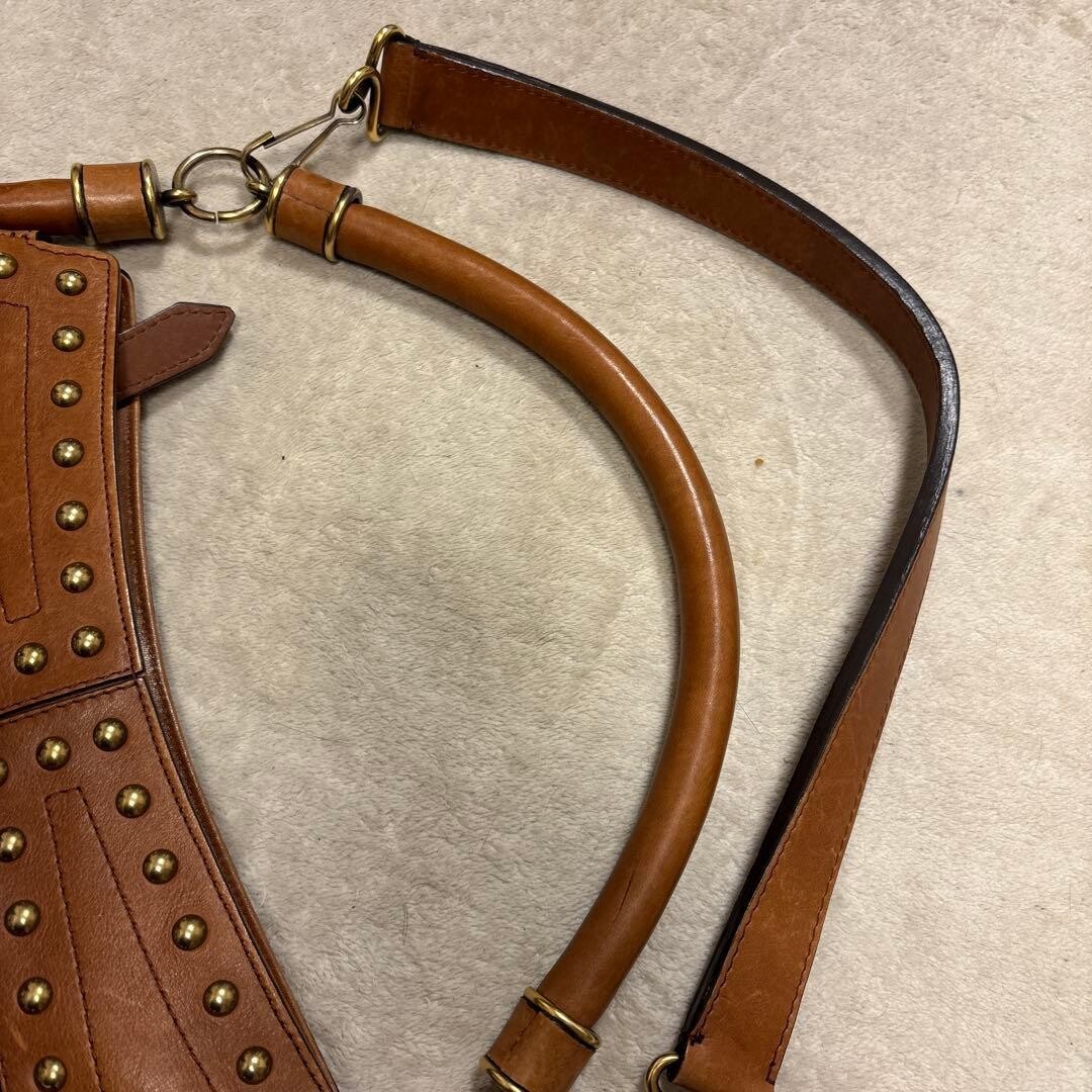BURBERRY PRORSUM Sling Bag Studded Brown Authentic From Japan