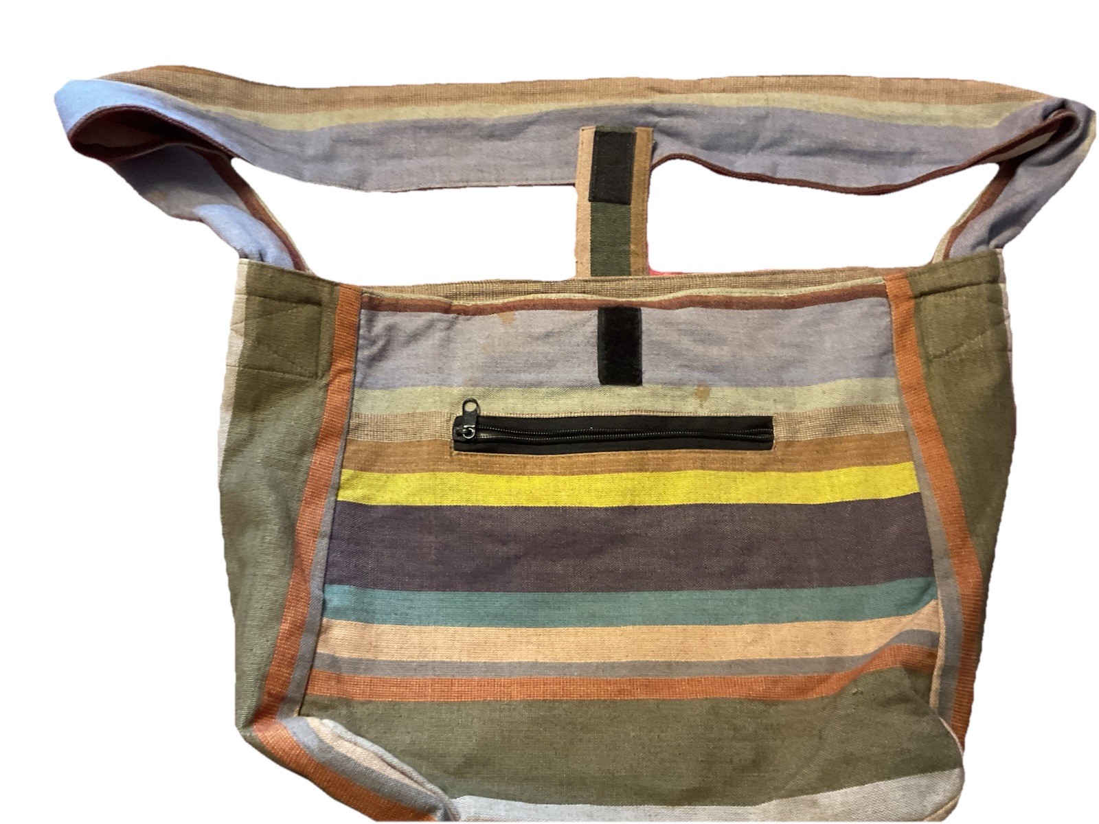 Unique Batik Stripe Colorful Boho Hobo Style Fabric Casual Tote Shoulder Bag