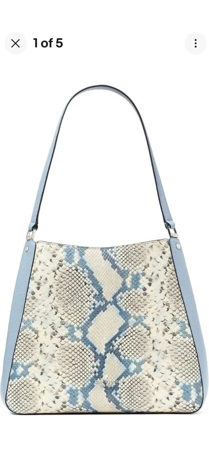 NWT KATE SPADE LEILA SNAKE EMBOSSED MEDIUM TRIPLE COMPARTMENT SHOULDER BAG