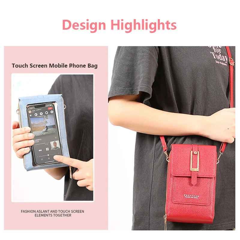 Crossbody Touch Screen Cell Phone Purse Women Leather Wallet Pouch Shoulder Bag