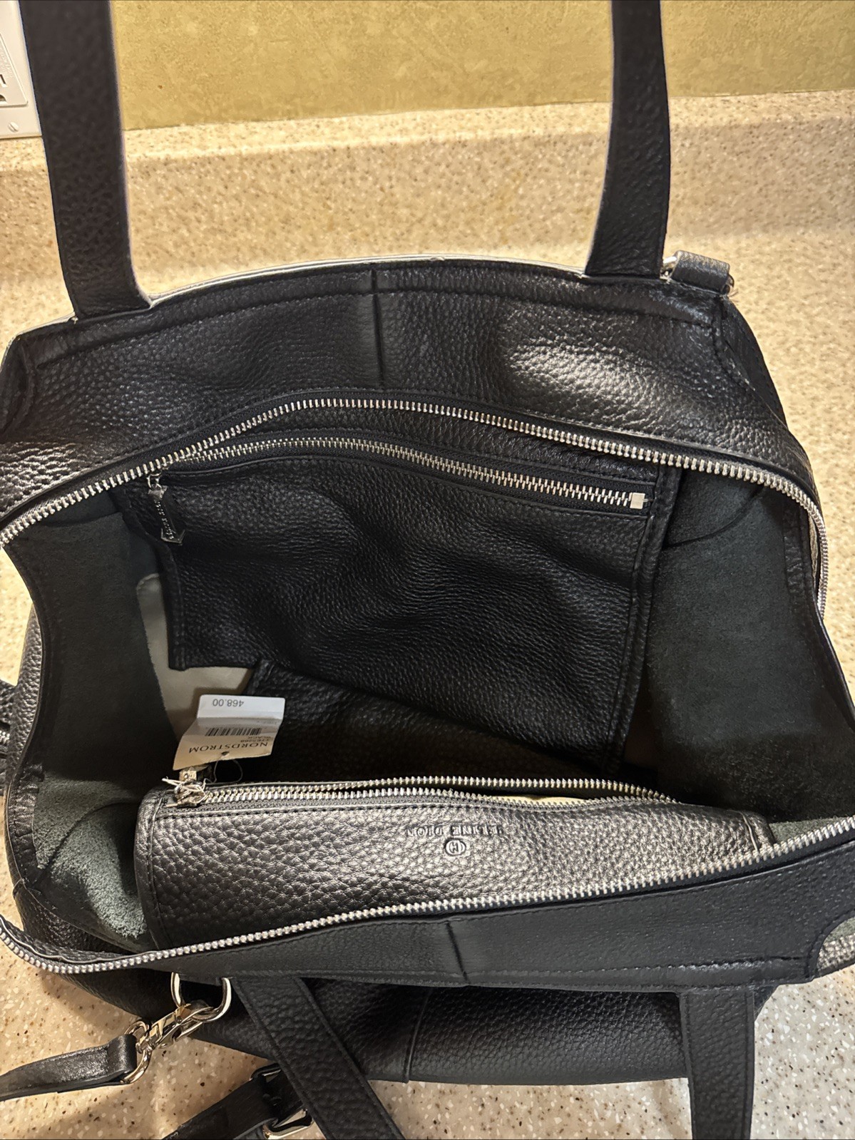 Celine Dion Black Leather Tote Shoulder Bag – Nordstrom, Original Tag, $468