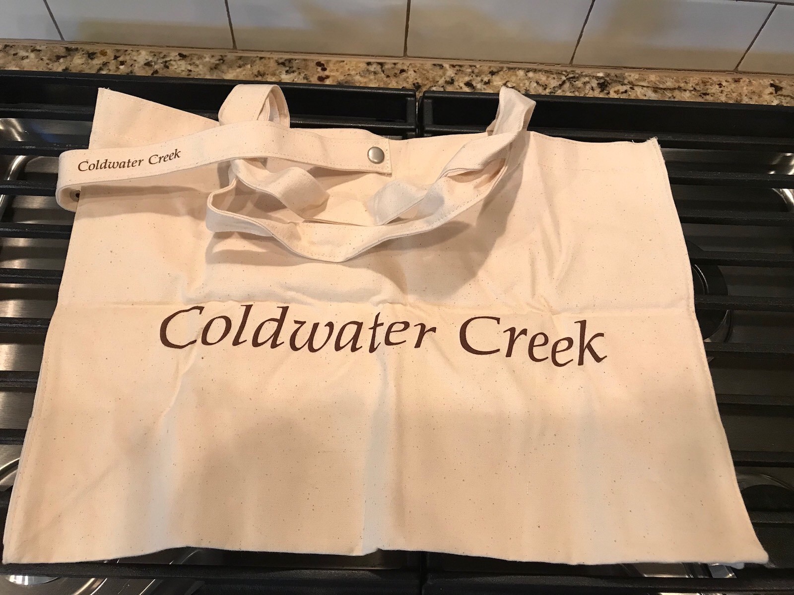 NEW COLDWATER CREEK ECO TOTE BAG 100% COTTON 16L x 11 3/4H x 6W