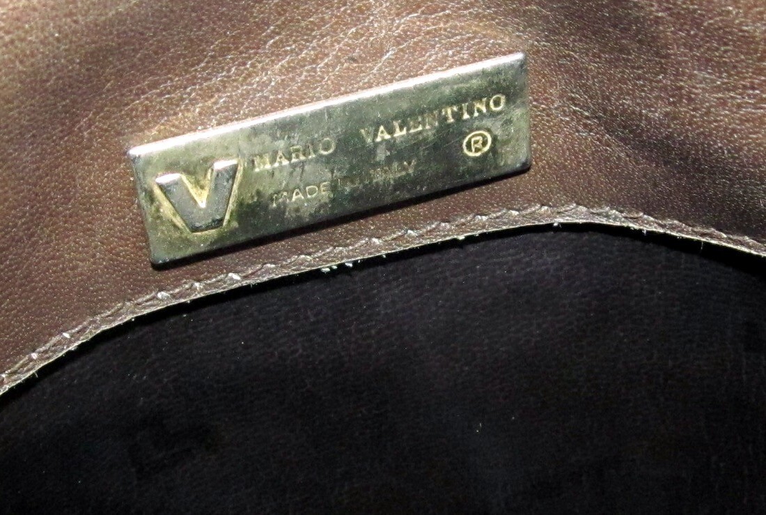 Mario Valentino Vintage Small PVC Canvas Leather Logo Crossbody Shoulder Bag