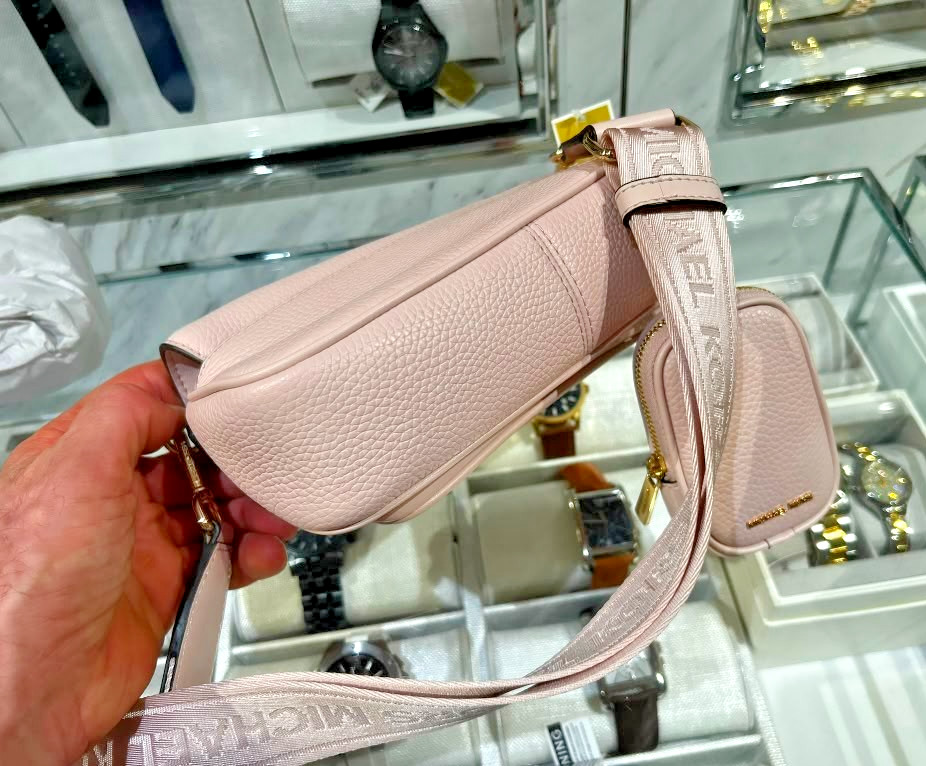 Michael Kors Jet Set Travel Small Leather Shoulder Bag w/ Case Powder Blush Pink