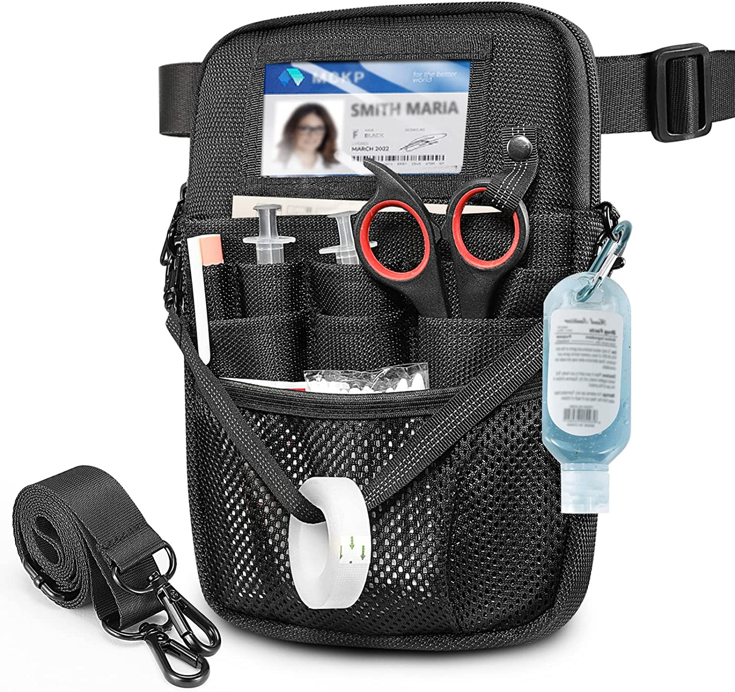 Professional Nurse Fanny Pack with Tape Holder and Multi-Compartment Design