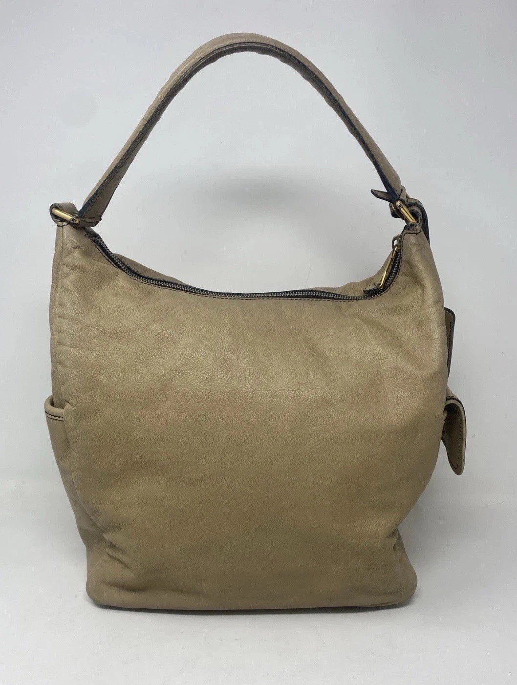 Yves Saint Laurent YSL Multy Hobo Beige Leather Shoulder Bag Medium
