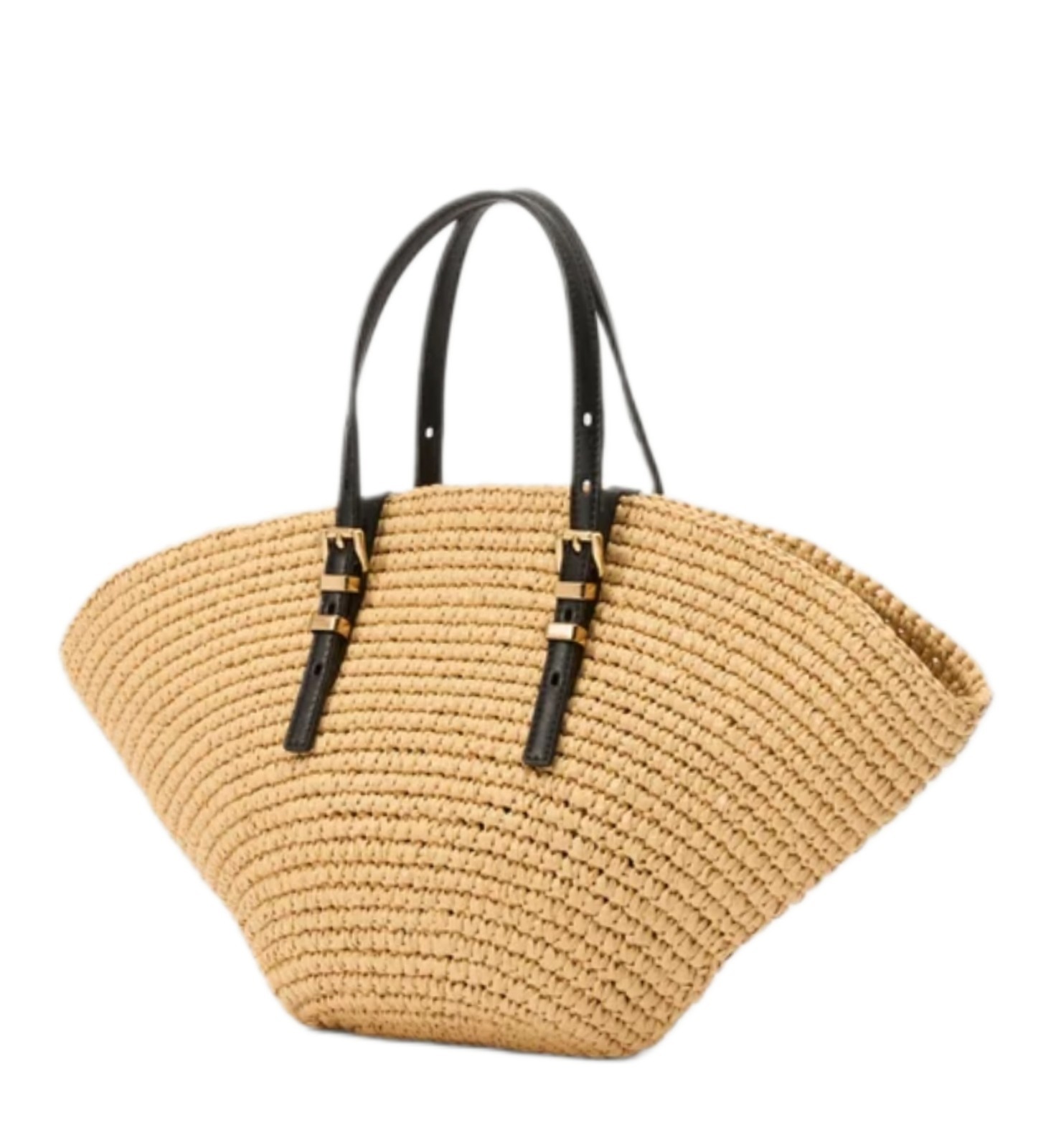 Michael Kors Isa Large Hand Crocheted Blk Natural Shopper Resort Woven Tote NWT