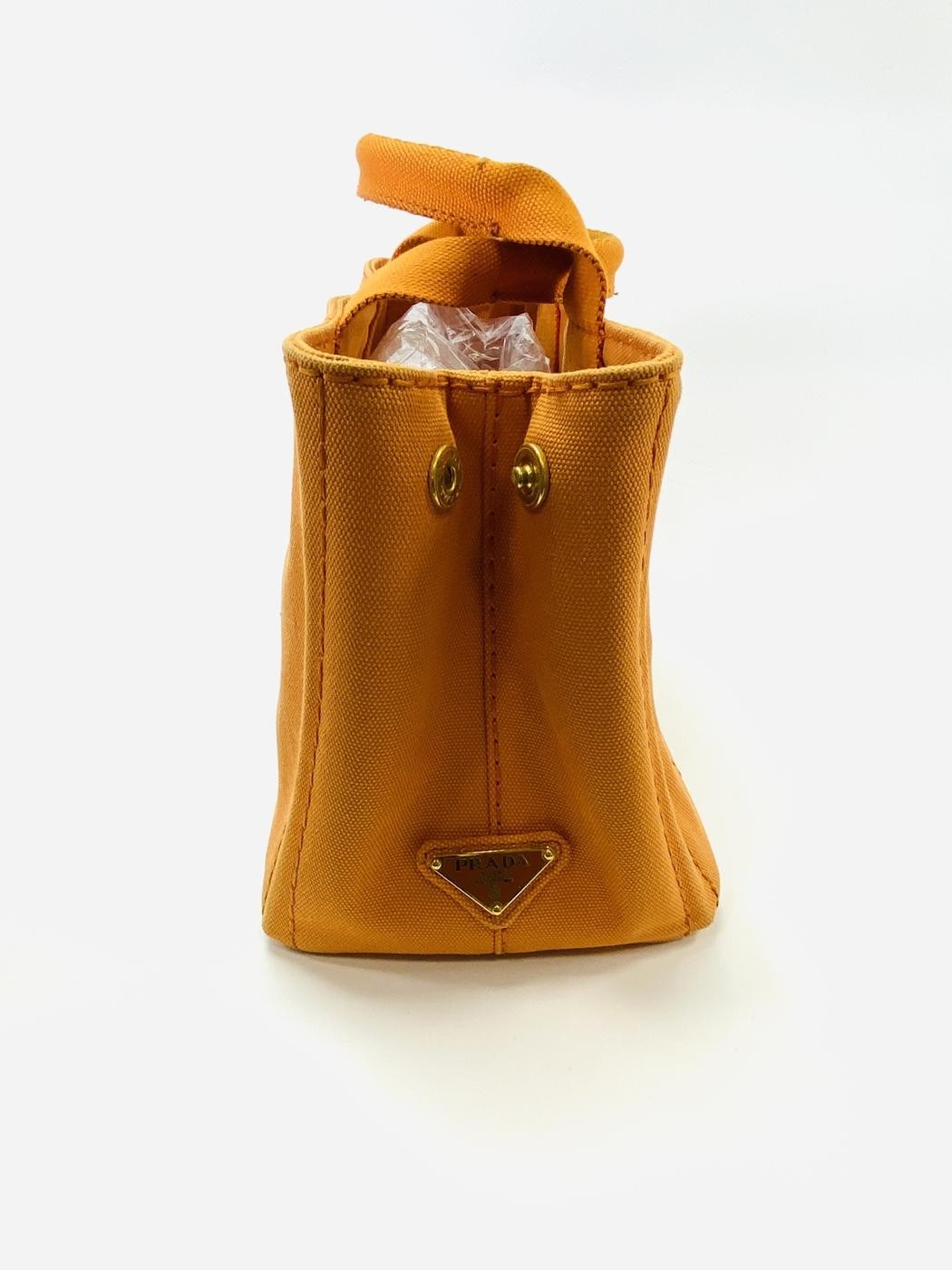 Prada CANAPA Canvas Tote Bag Orange W27.5cm H19cm D14.5cm