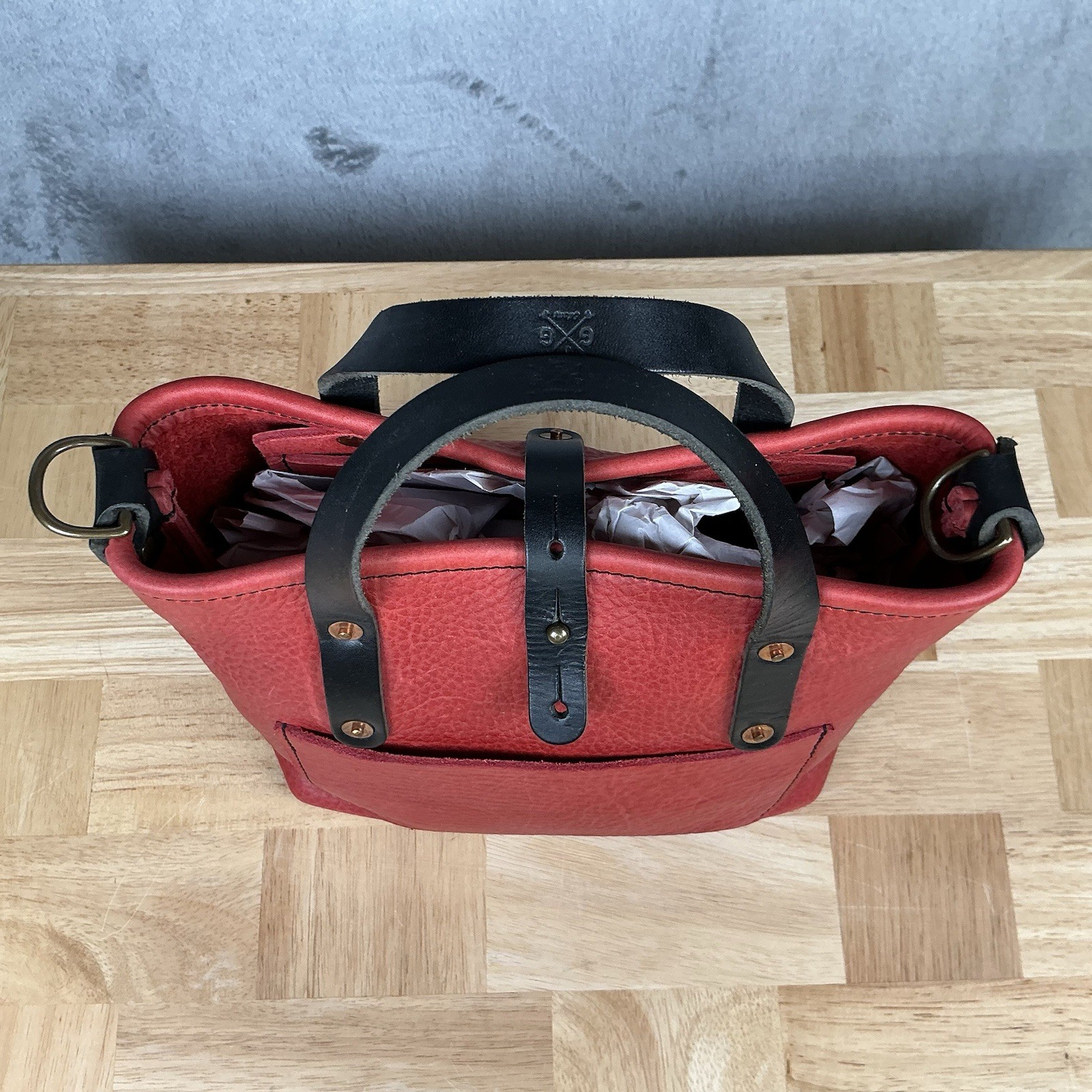 Go Forth Goods Crimson Mini Avery Crossbody With Black EUC GFG