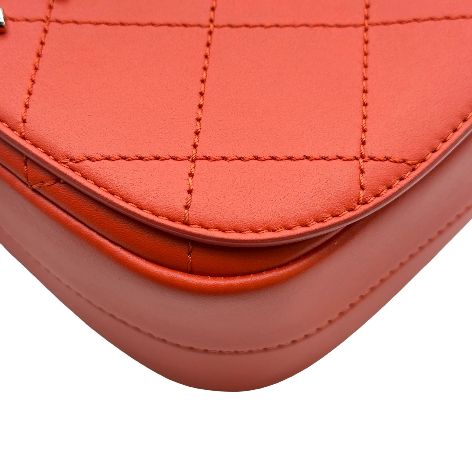 CHANEL Classic Flap Red Calfskin Shoulder Bag #OKB1763