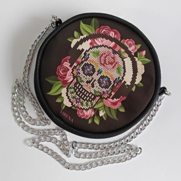 Round Eco leather bag without handle for embroidered decorative element VBG_107