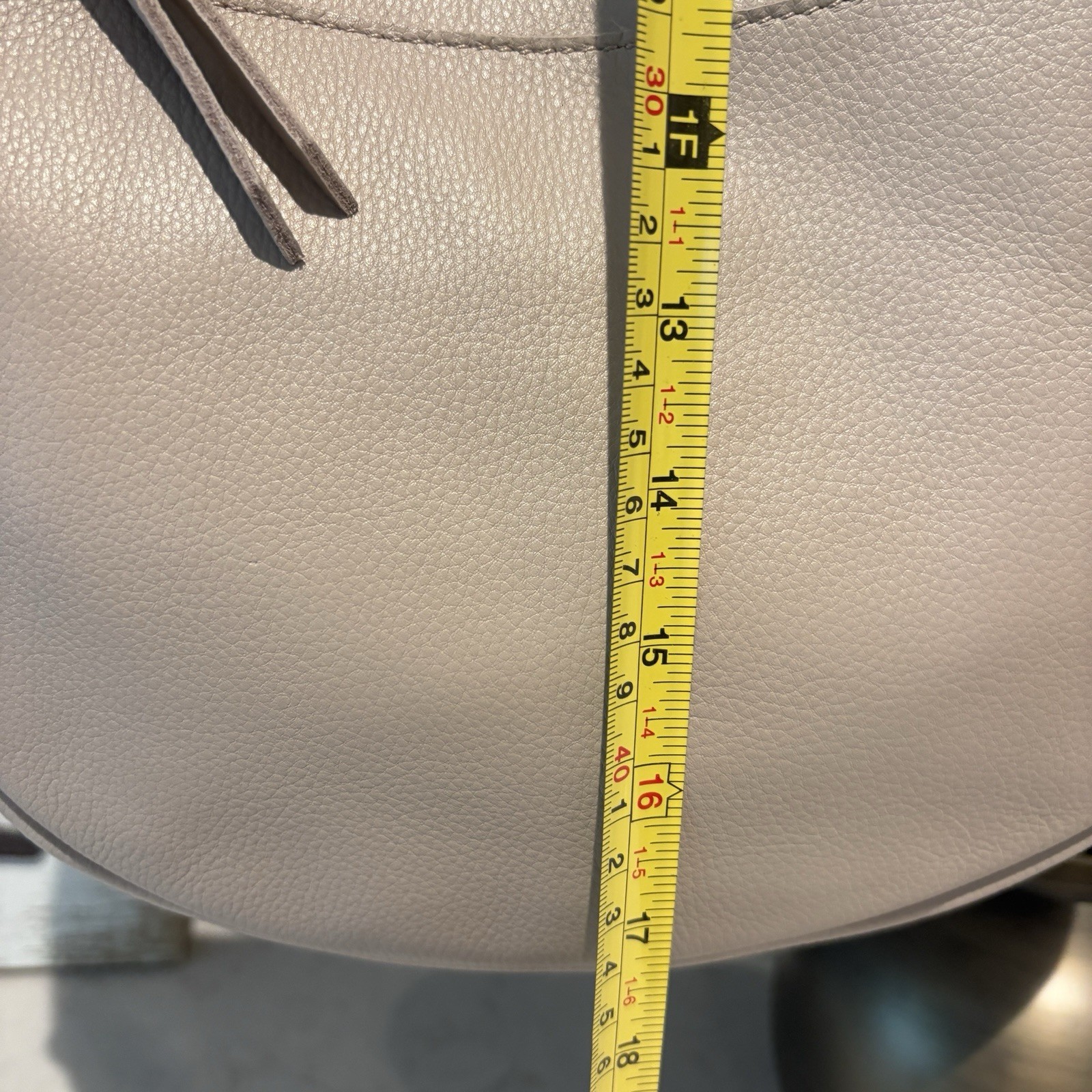 The Sak Tess Sand Ivory Cream Moon Leather Shoulder Bag Adjustable Strap NWOT