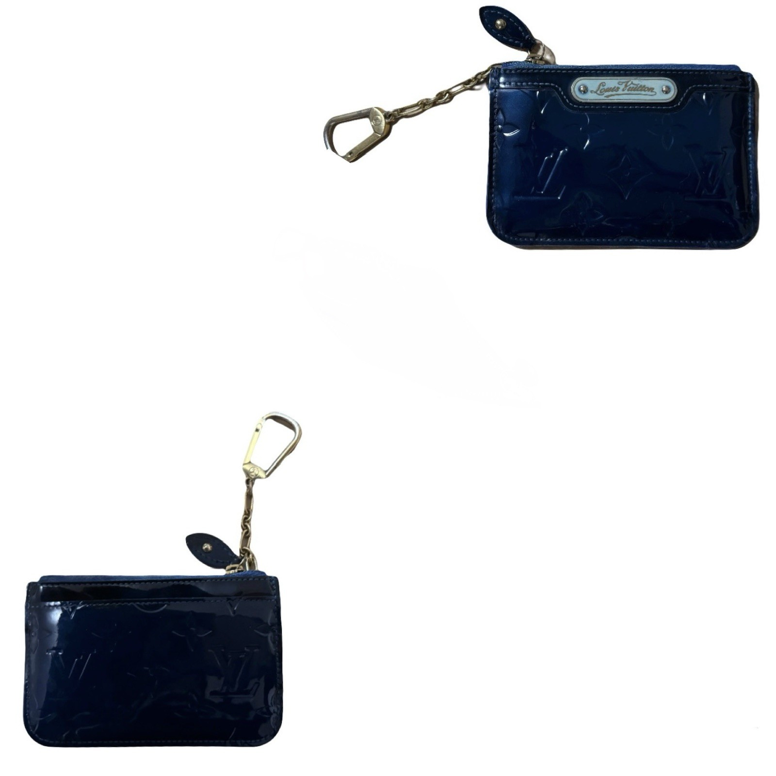 🦋RARE! LOUIS VUITTON LV Monogram Vernis Leather Avalon MM & wallet in Bleu Nuit