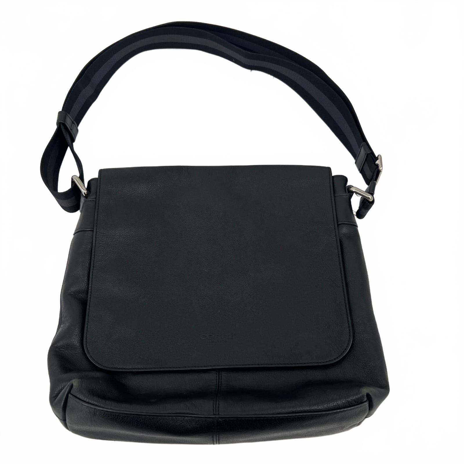 Coach Black Leather Charles Messenger Bag | Crossbody, OS