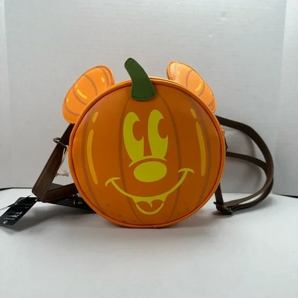 Loungefly Mickey Mouse Glow-In-The-Dark Pumpkin Crossbody Bag