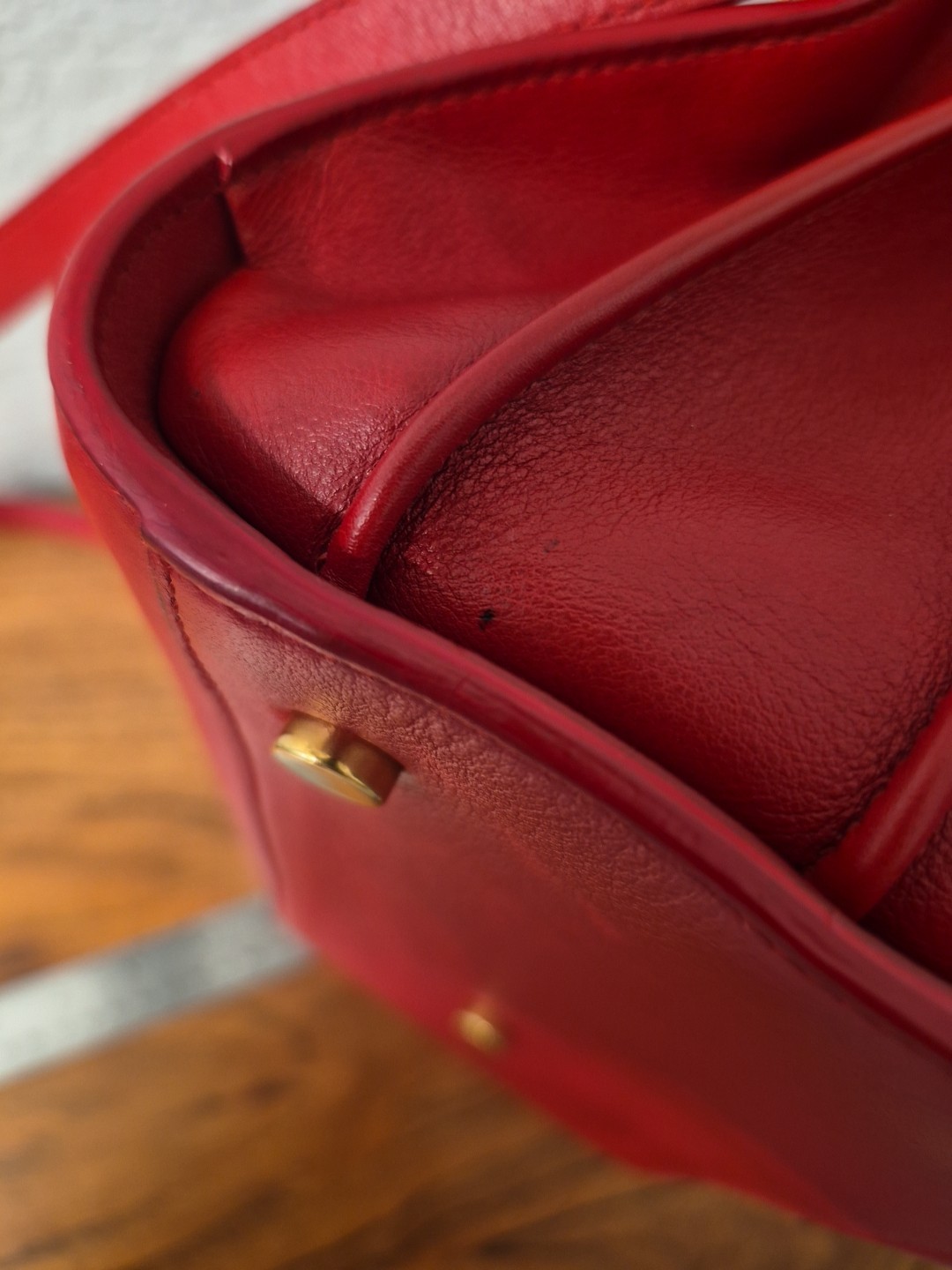 Saint Laurent Sac Du Jour. Red. SMALL! Calfskin Leather. Pristine!