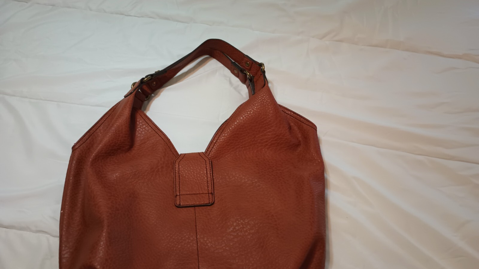 a.n.a. A New Approach brown hobo/shoulder bag. Faux leather & brass hdw, purse
