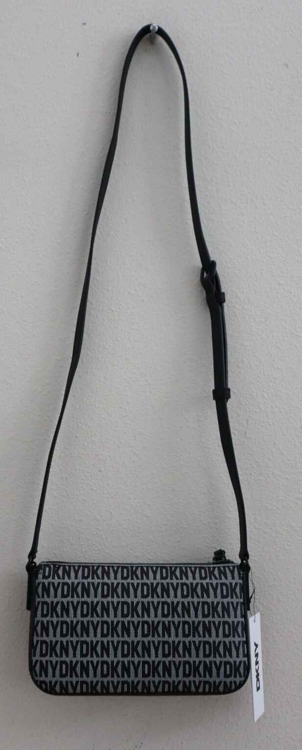DKNY WMN’s Demi White/Black Logo Bryant Park w/Chain Shoulder Crossbody Bag $148