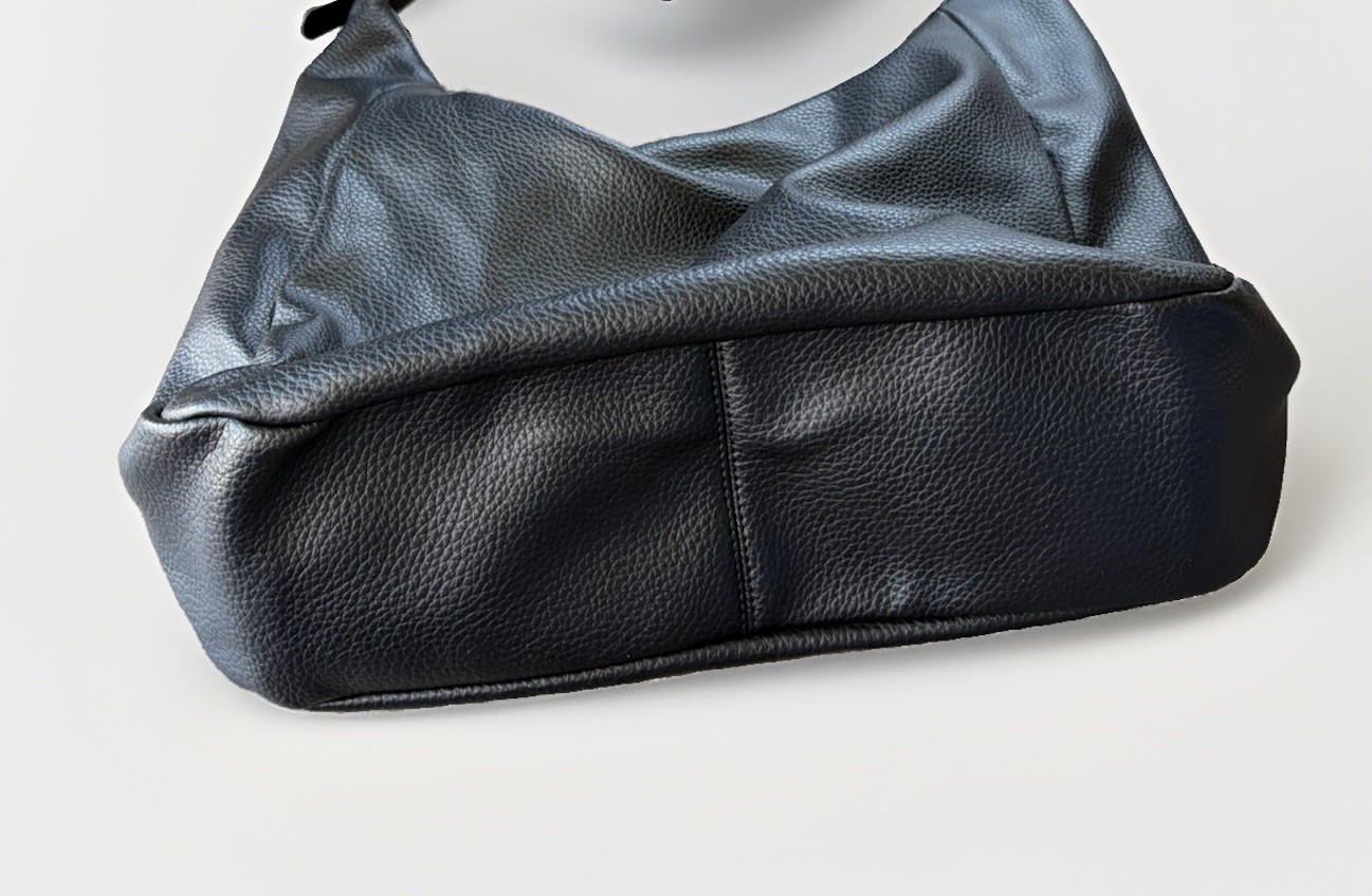 Gap Black Faux Leather Hobo Bag Slouchy Shoulder Purse Pebbled Large 15×17