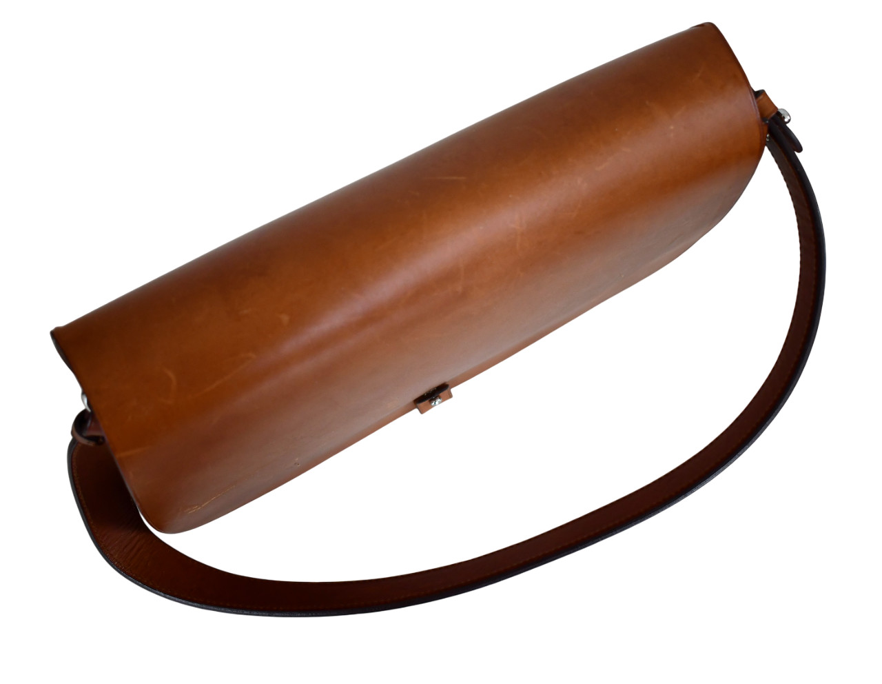 RALPH LAUREN COLLECTION Brown STIRRUP EQUESTRIAN VACHETTA SADDLE Shoulder BAG
